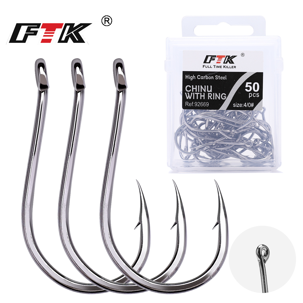 Fishing Hook Offset - FTK CHINU Fishhook with Ring Barbed