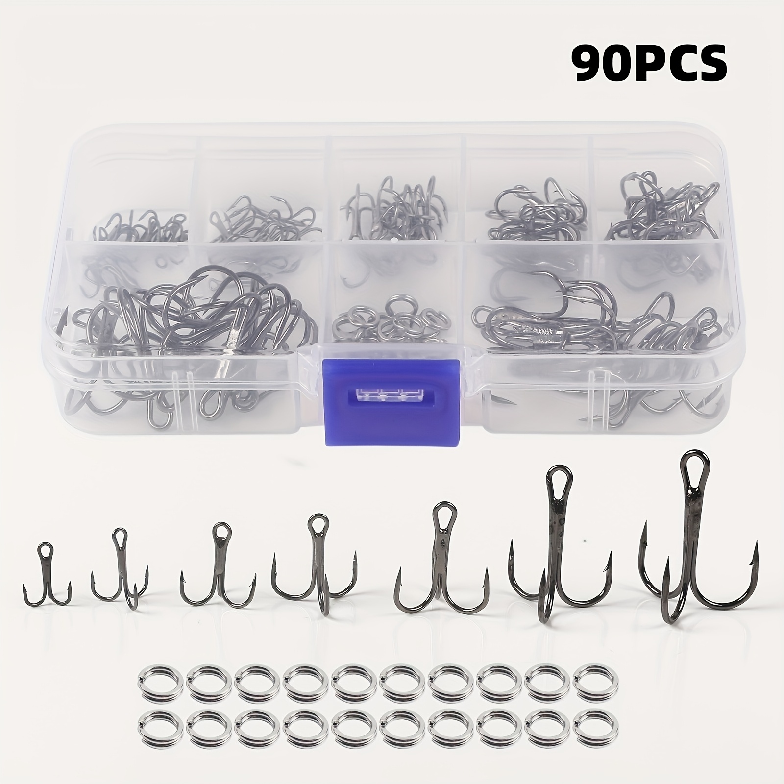 Fishing Hook Assortment - 90pcs/set The lure triple-hook kit with