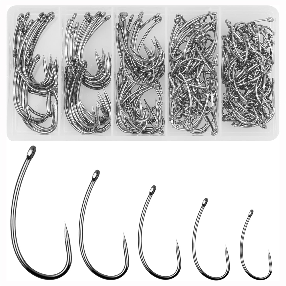 180PCS Barbless Fishing Hooks  - Fishing Hook Circle review and price