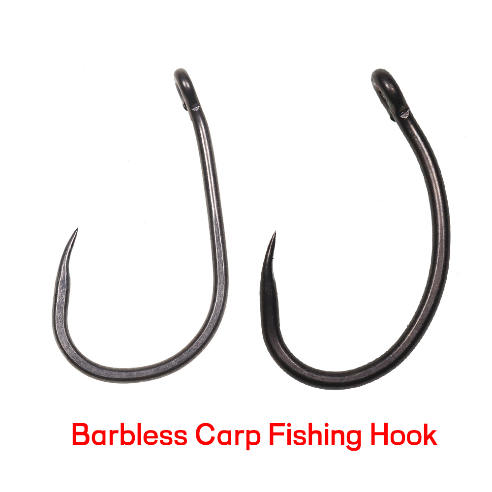 50PCS Matt Black Carp Fishing  - Fishing Hook Barbless review and price