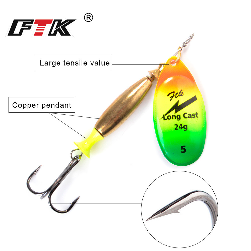 FTK 18g 24g Spinner Bait Hard  - Fishing Hook Treble review and price