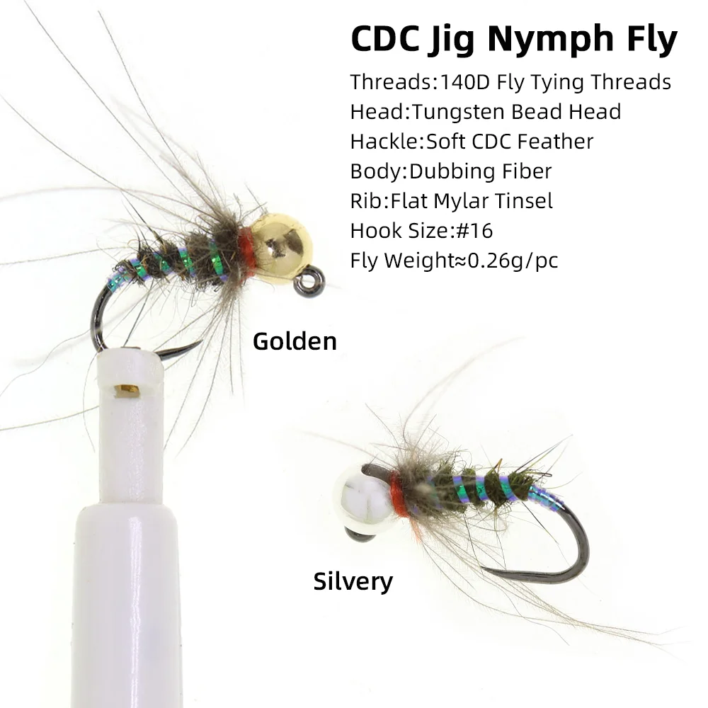 4pcs #16 Tungsten Beadhead CDC - Fishing Hook Barbless review and price