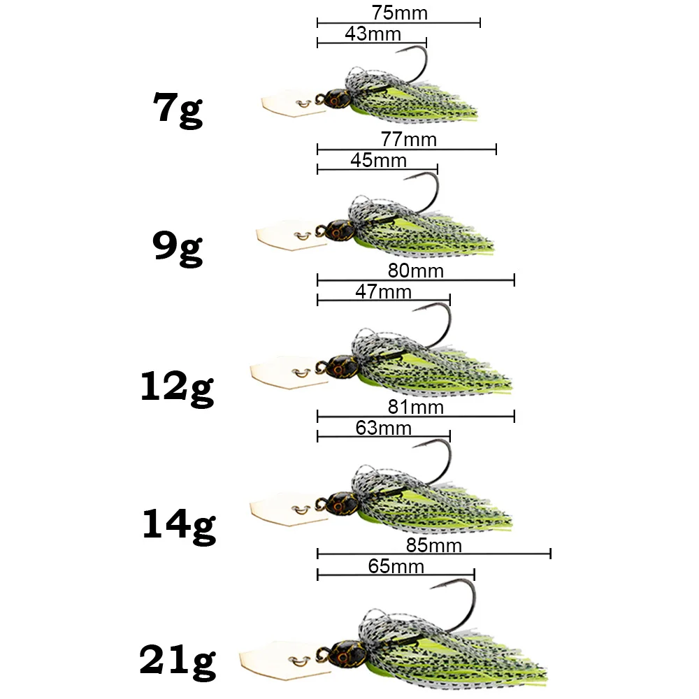 Spinner Bait 7g/9g/12g/14g/21g - Fishing Hook Weedless review and price