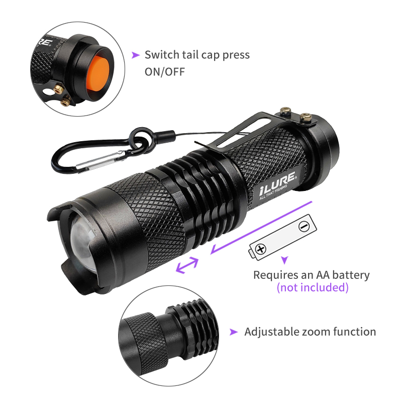 Mini UV Flashlight 395nm Ultra - Fishing Hook Jig review and price